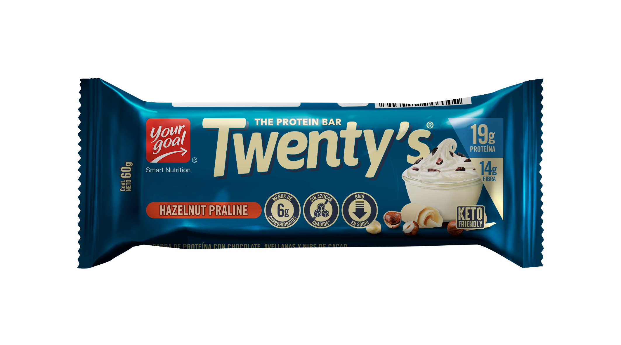 Barra de Proteína Twenty's Hazelnut Praline 4 unidades - Imagen 2